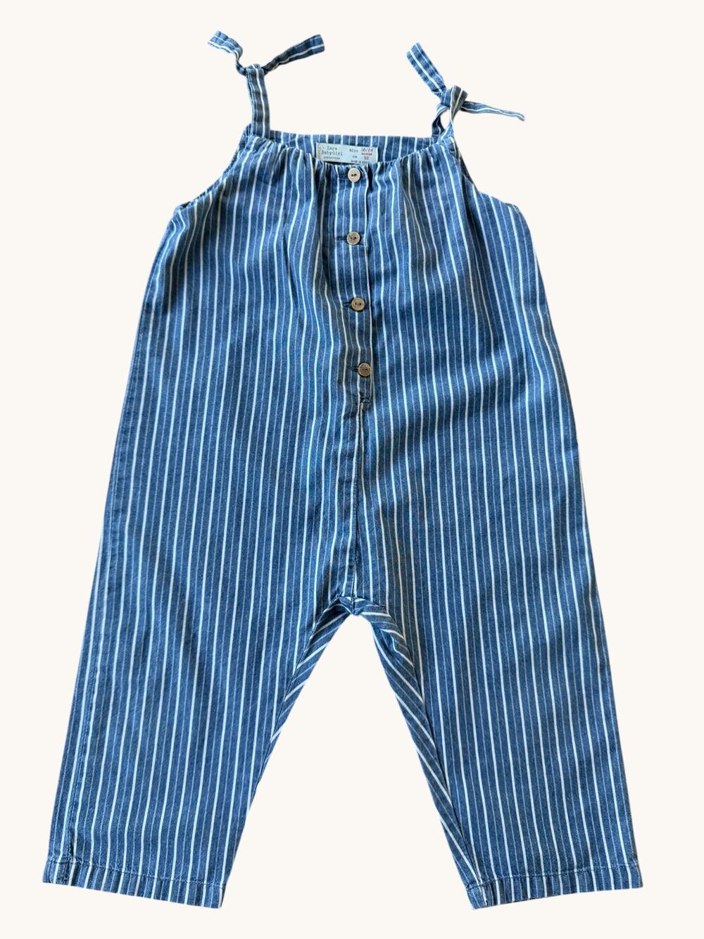 Zara Baby Girl Striped Tie-Strap Romper Jumpsuit 18-24M